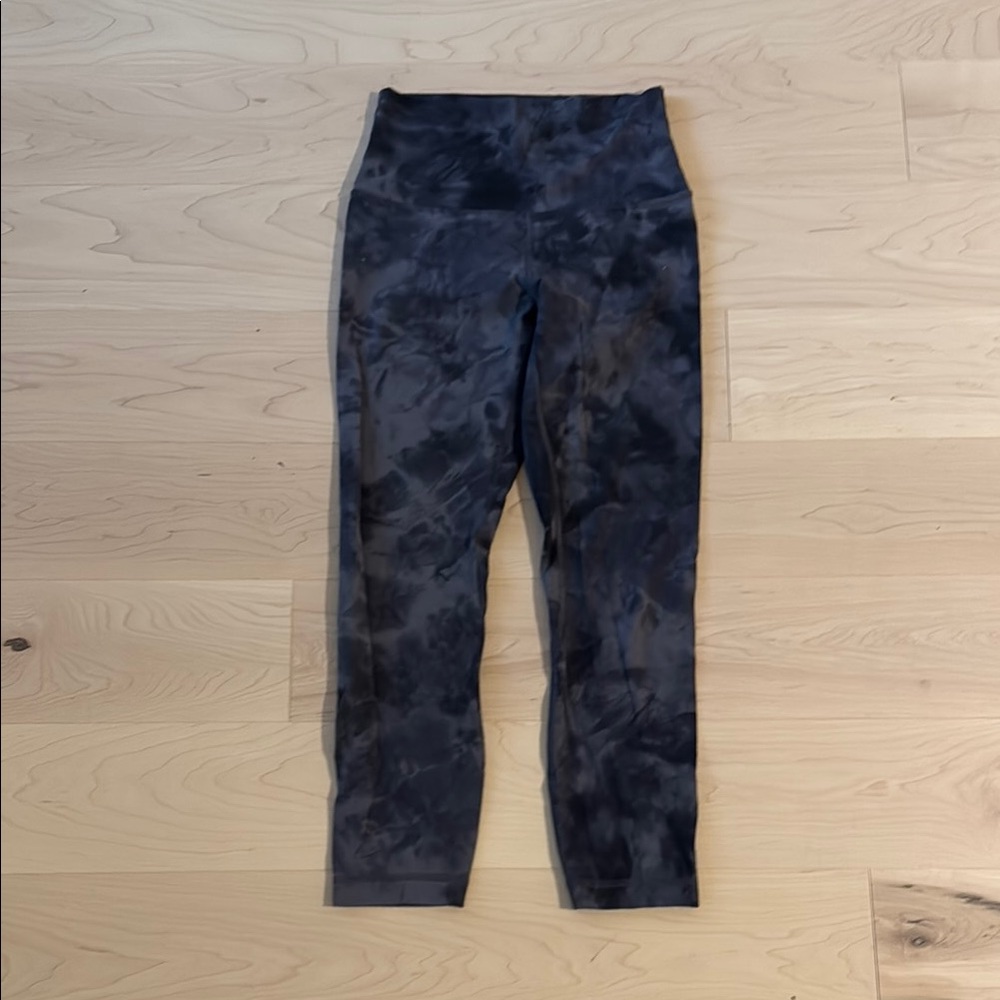 Lululemon Aligns - High-Waist Tie-Dye Workout Leggings - Charcoal Navy